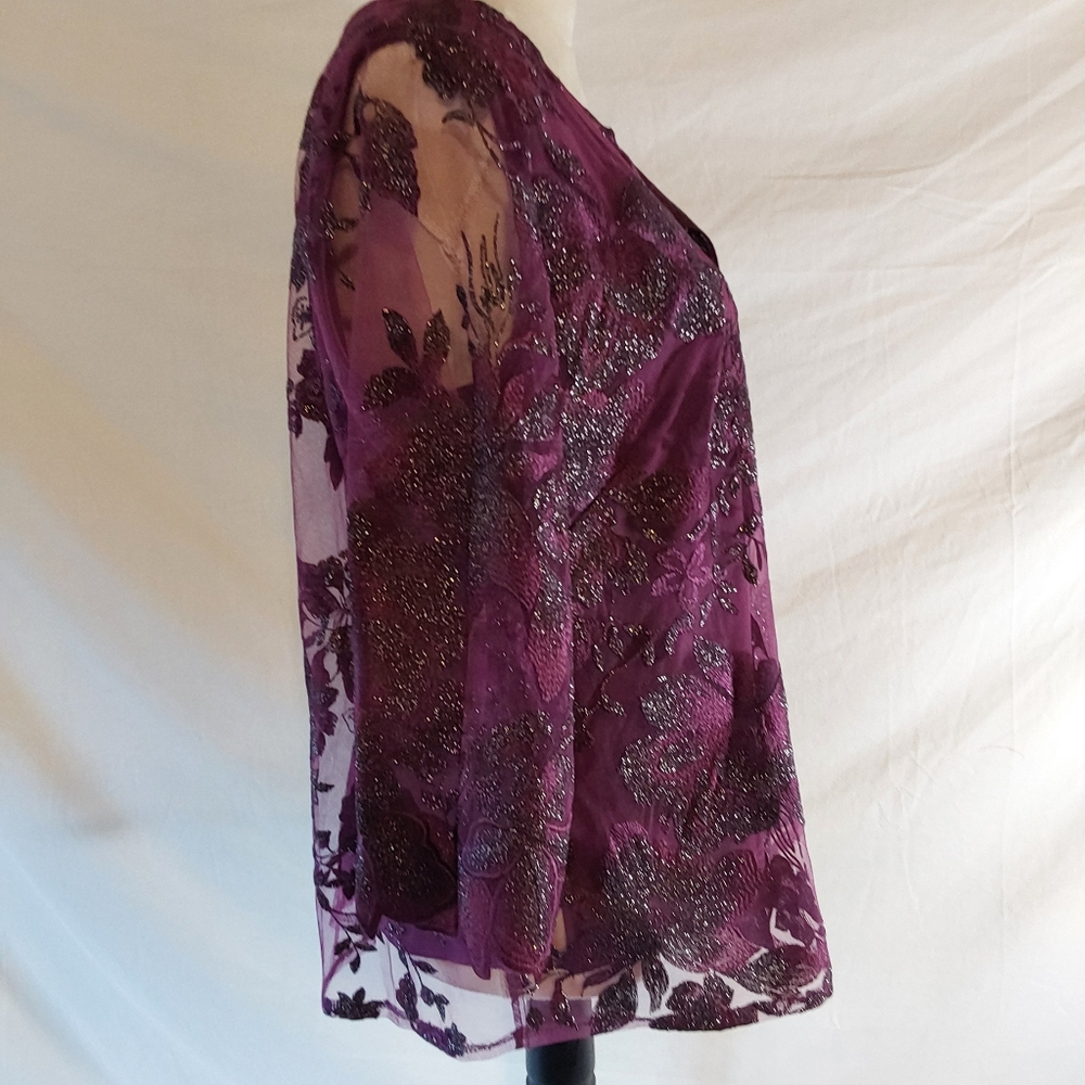 Alex Evening Petite twin set Top Blouse Large PWith Matching Pants Petite Large - Picture 4 of 12